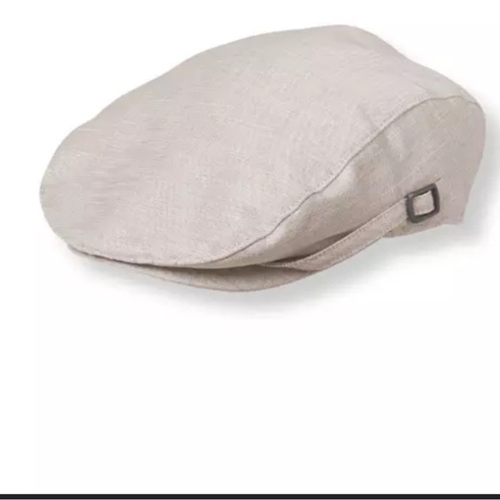 Janie and Jack boy Taupe gray linen hat size 12-24 Mo